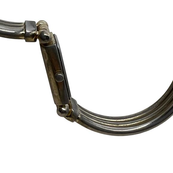 Joan Rivers Classics Collection Two Tone Cuff Bracelet Watch - Picture 8 of 9